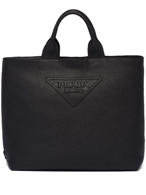 prada metal logo|Prada embossed logo tote.